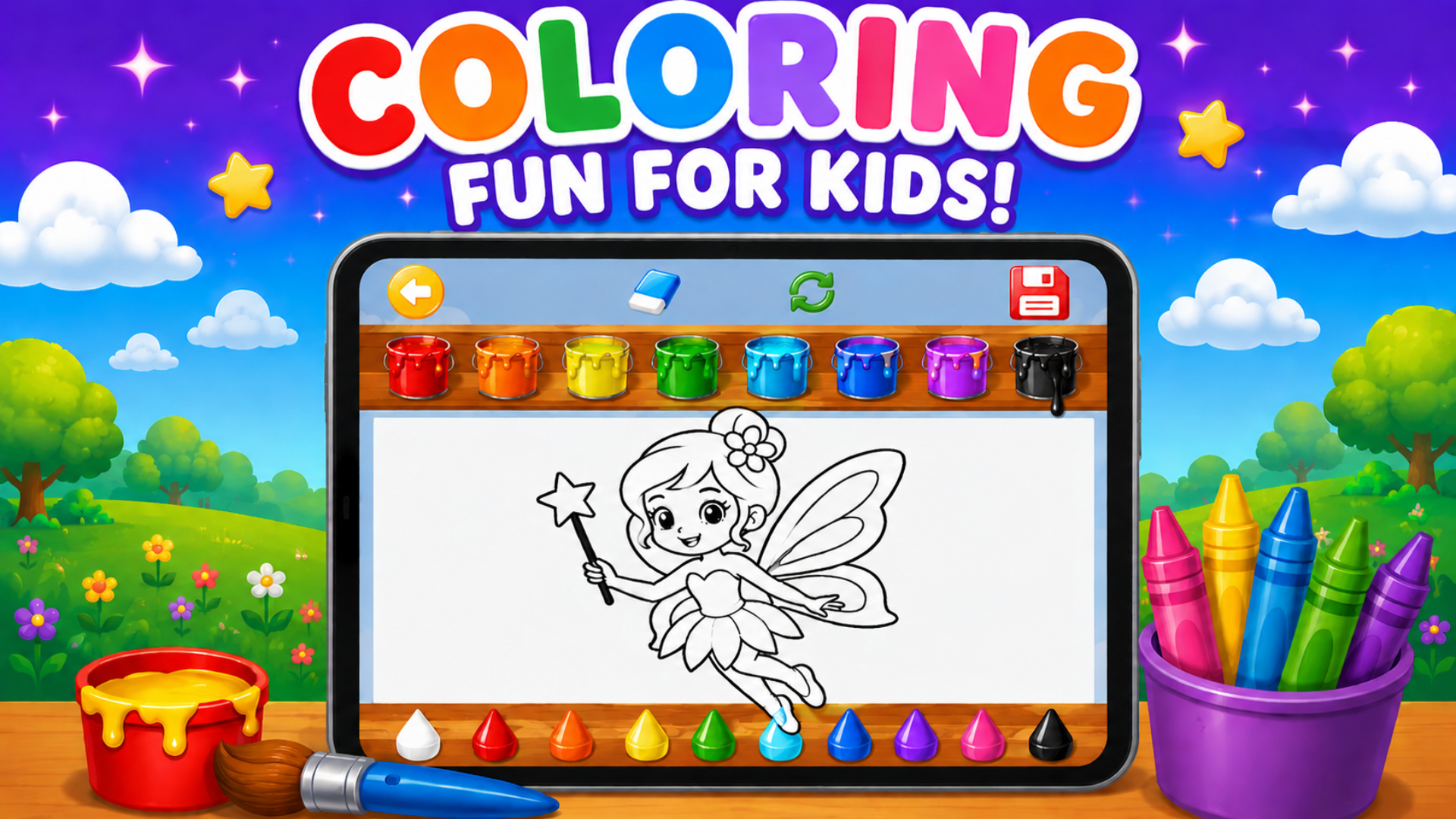 Coloring Fun mobile coloring game currently in testing