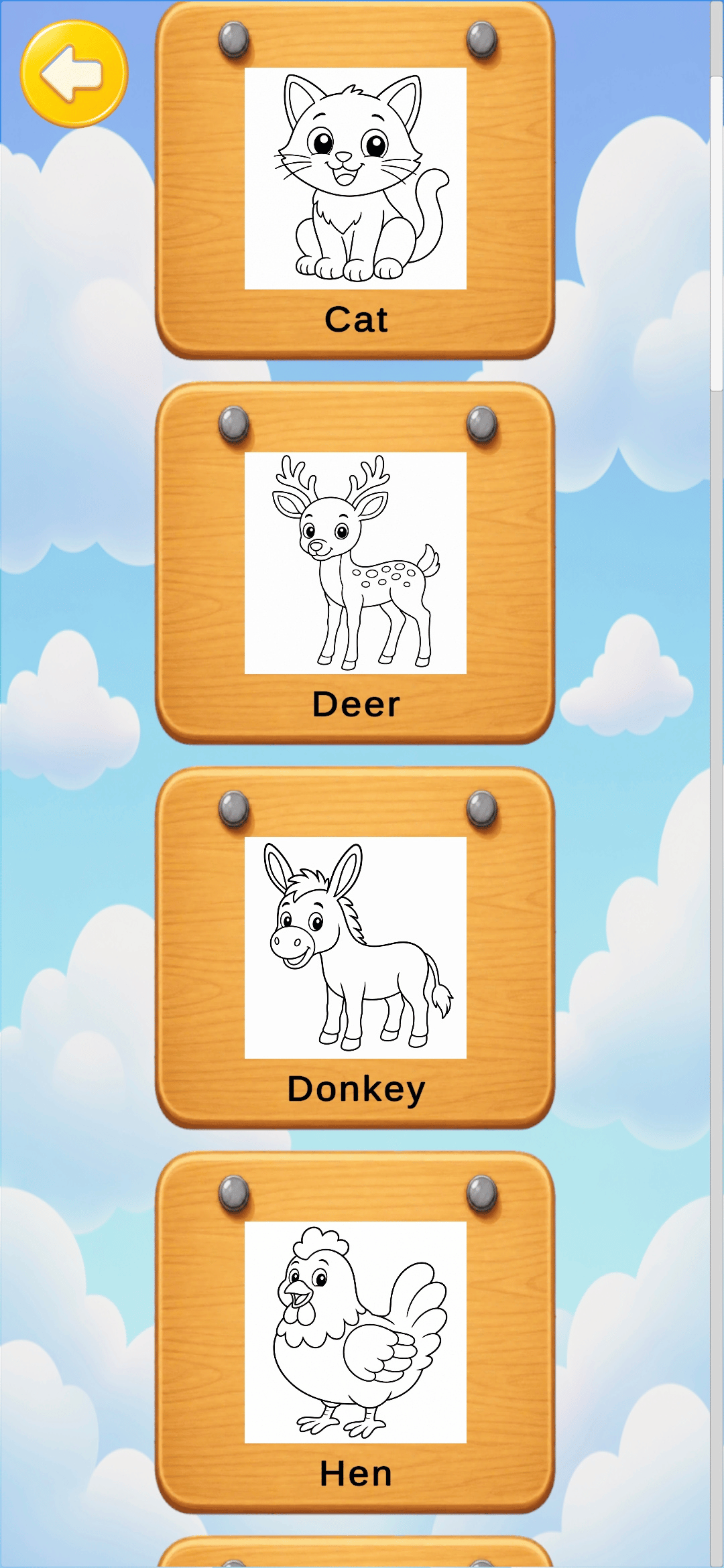 Coloring Fun category selection