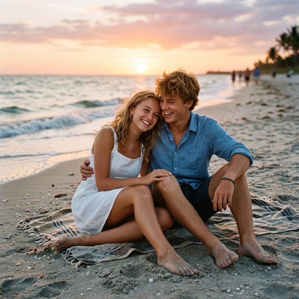 Young couple sharing a happy moment